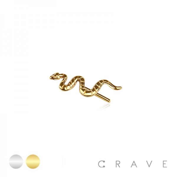 316L SURGICAL STEEL THREADLESS PUSH IN SNAKE TOP PART